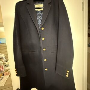 Brooks Brothers Dark Blue Trench Coat with Gold Buttons